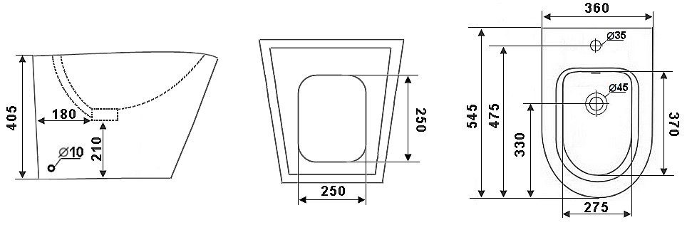 Биде напольное Timo Inari TK-502 купить в интернет-магазине Sanbest