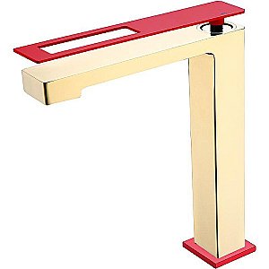 Смеситель для раковины Boheme Q 142-GR золото/красный купить в интернет-магазине сантехники Sanbest