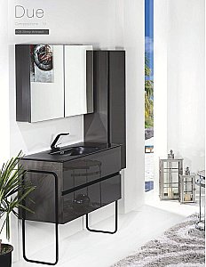 Тумба с раковиной Armadi Art Vallessi 100 антрацит глянец для ванной в интернет-магазине Sanbest