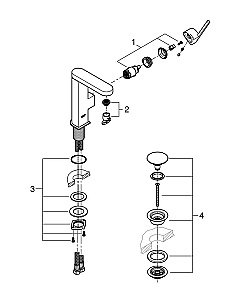 Смеситель для раковины Grohe Plus 23872003 хром купить в интернет-магазине сантехники Sanbest