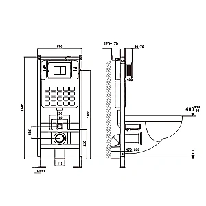 Унитаз подвесной ABBER Bequem AC1100 белый с инсталляцией AC0105 и кнопкой AC0121NG оружейная сталь, безободковый, с крышкой микролифт купить в интернет-магазине Sanbest