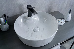 Раковина накладная Gid 44 D1306H012 53321 серый мрамор купить в интернет-магазине Sanbest