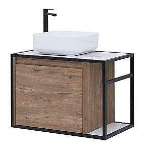 Тумба с раковиной Aquanet Nova Lite Loft 75 L/R дуб рустикальный для ванной в интернет-магазине Sanbest