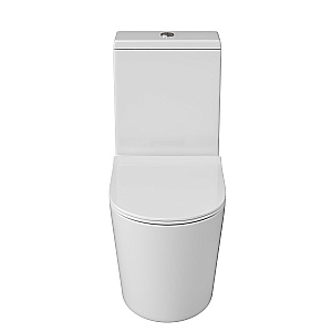 Унитаз моноблок Grossman Classic GR-4487SQ безободковый, с бачком, с крышкой микролифт, смыв торнадо, белый купить в интернет-магазине Sanbest