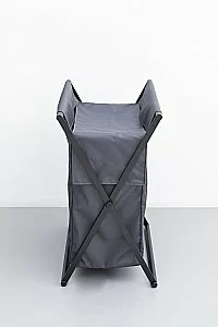 Корзина для белья Allen Brau Priority 6.32001-BS+6.32002-87 черная матовая/мешок серый купить в интернет-магазине сантехники Sanbest