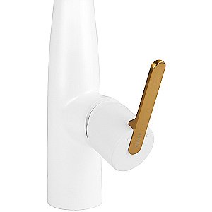 Смеситель для кухни Kaiser Claro 22144-4 белый матовый/брашированное золото купить в интернет-магазине сантехники Sanbest