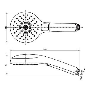 Душевая лейка TOTO SHOWERS HAND SHOWER TBW01011E1A купить в интернет-магазине сантехники Sanbest