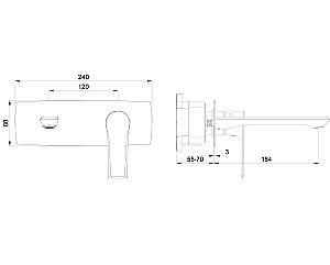 Смеситель для раковины встраиваемый WONZON & WOGHAND BRILLIANT, Брашированное золото (WW-88869079-BG) купить в интернет-магазине сантехники Sanbest
