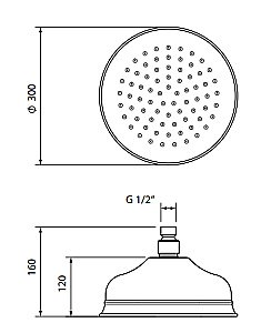Верхний душ Migliore Roma 30х30 32177 бронза купить в интернет-магазине сантехники Sanbest