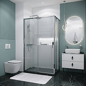 Душевой уголок Grossman Style 130х100 120.K33.05.1310.10.02 стекло шиншилла/профиль хром купить в интернет-магазине Sanbest