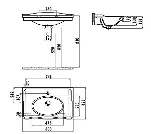 Раковина Creavit Antik 80 AN080-00CB00E-0000 белая купить в интернет-магазине Sanbest