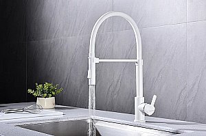 Смеситель для кухни Paulmark Halt Ha214021-WH белый матовый купить в интернет-магазине сантехники Sanbest