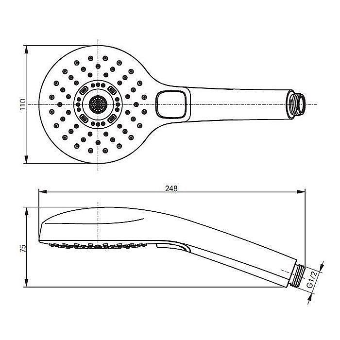 Душевая лейка TOTO SHOWERS HAND SHOWER TBW01011E1A купить в интернет-магазине сантехники Sanbest