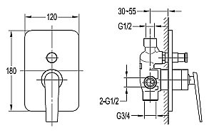 Смеситель для душа Cezares BADEN-VDIM-01 купить в интернет-магазине сантехники Sanbest