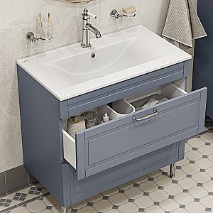 Тумба с раковиной Iddis Oxford 100 OXF10L1i95K светло-серая для ванной в интернет-магазине Sanbest