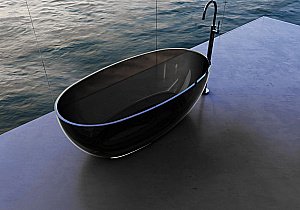 Ванна ABBER Kristall AT9703Onyx 170x75 черная прозрачная купить в интернет-магазине Sanbest