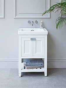 Тумба с раковиной без отверстий Burlington Riviera RIVF650W-R для ванной в интернет-магазине Sanbest