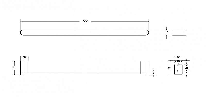 Полотенцедержатель Cezares STYLUS-TH-60-IN сатин купить в интернет-магазине сантехники Sanbest