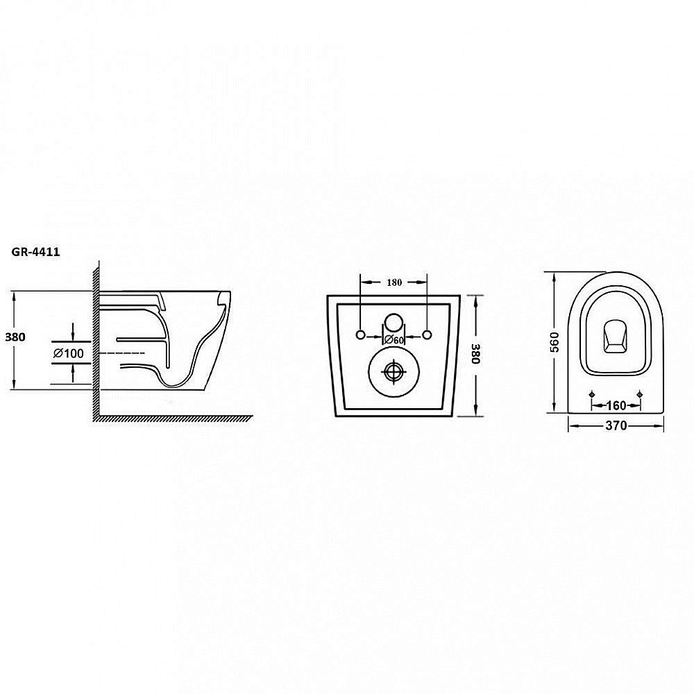 Унитаз подвесной Grossman GR-4411 безободковый, с крышкой микролифт, белый глянцевый купить в интернет-магазине Sanbest