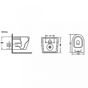 Унитаз подвесной Grossman GR-4411 безободковый, с крышкой микролифт, белый глянцевый купить в интернет-магазине Sanbest
