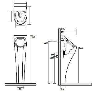 Писсуар напольный Kerasan Aquatech 3730 купить в интернет-магазине Sanbest