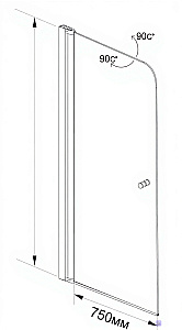 Шторка на ванну Aquanet Alfa 1 75 NF6211 прозрачное стекло/профиль хром купить в интернет-магазине Sanbest