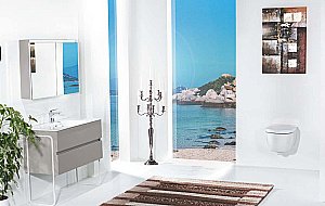 Зеркальный шкаф Armadi Art Vallessi кашемир матовый 80 купить в интернет-магазине сантехники Sanbest