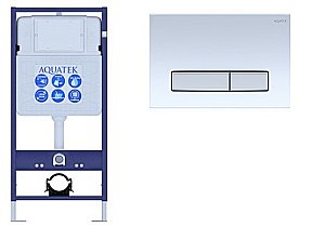 Инсталляция для унитаза Aquatek Standart INS-0000012 с кнопкой KDI-0000022 белая/никель купить в интернет-магазине сантехники Sanbest