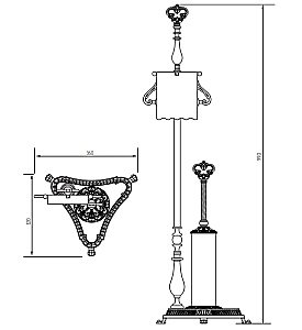 Стойка для ванной Migliore Elisabetta ML.ELB-60.142.BR бронза купить в интернет-магазине сантехники Sanbest