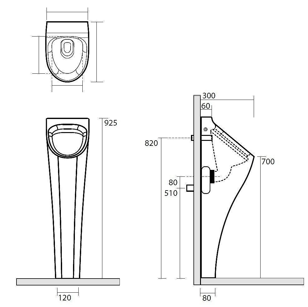 Писсуар напольный Kerasan Aquatech 3730 купить в интернет-магазине Sanbest