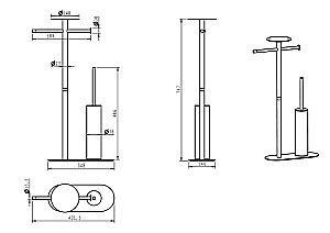 Стойка для ванны Boheme Venturo 10953-SGM оружейная сталь купить в интернет-магазине сантехники Sanbest