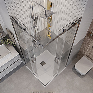 Душевой уголок Grossman Classic 100х100 300.K33.04.1010.10.00 стекло прозрачное/профиль хром купить в интернет-магазине Sanbest