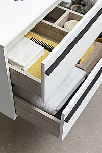 Тумба с раковиной Aquanet Lino 90 белая матовая для ванной в интернет-магазине Sanbest