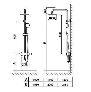 Душевая система Roca Victoria-T 5A9F18C00 купить в интернет-магазине сантехники Sanbest
