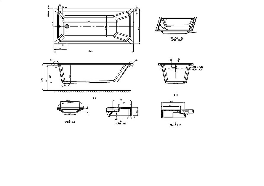 Ванна акриловая Burlington Arundel Cleargreen 170х75 купить в интернет-магазине Sanbest