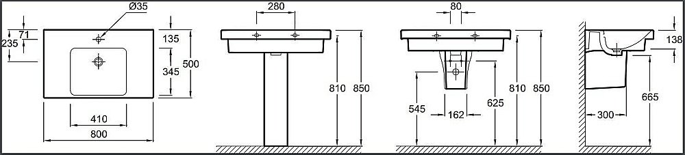 Раковина Jacob Delafon ODEON UP 80 E4796-00 белая купить в интернет-магазине Sanbest