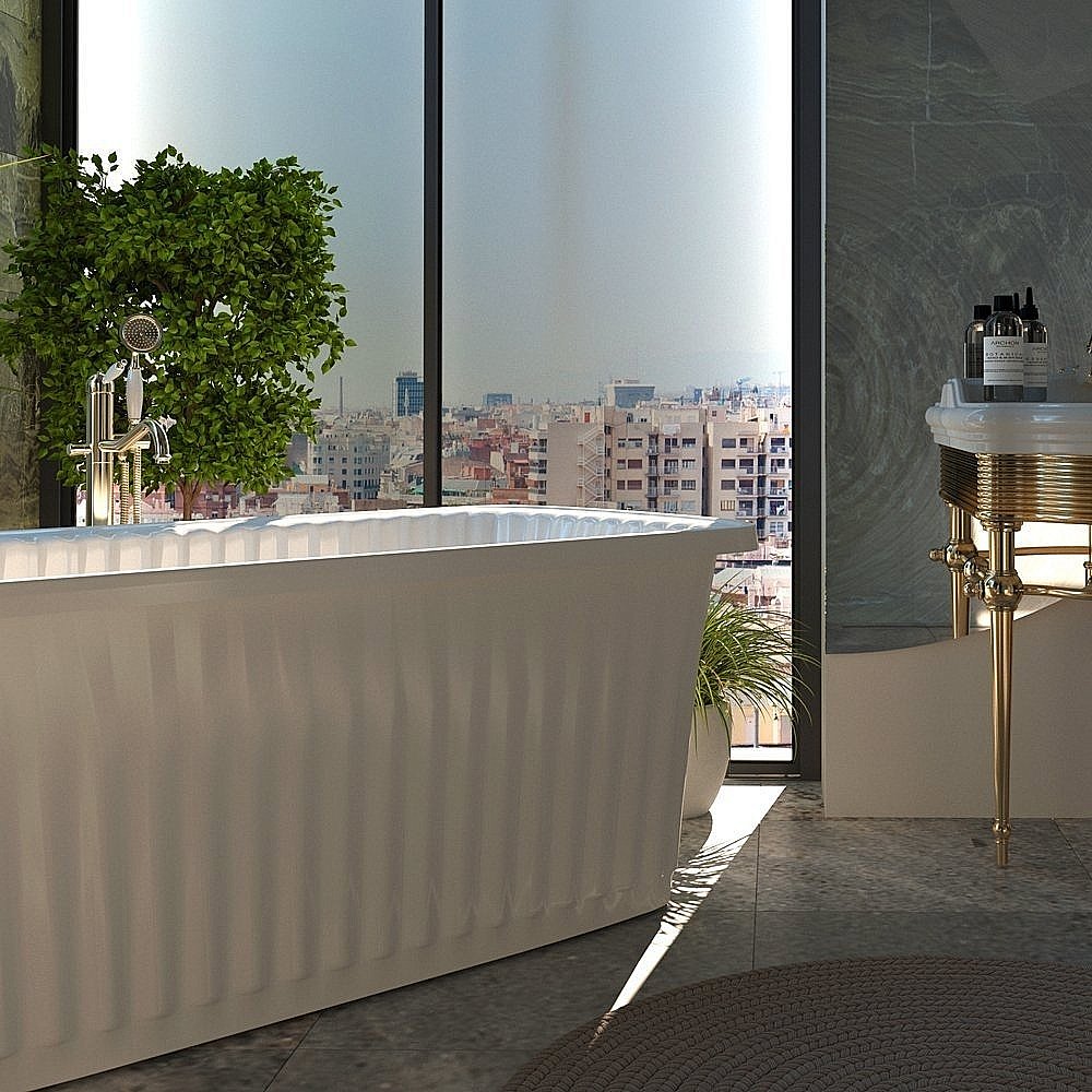 Ванна Migliore Olivia Panello 24361 174х83 белая,бронза купить в интернет-магазине Sanbest