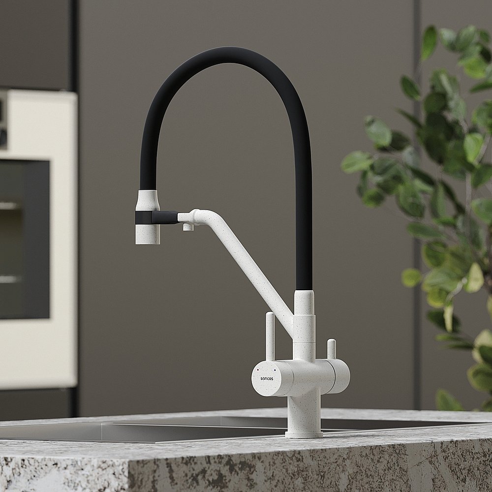 Смеситель для кухни Sancos Dora SC4003GR белый гранит купить в интернет-магазине сантехники Sanbest