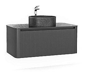 Тумба под раковину Jorno Lumino 100 Lum.01.100/P/A/JR антрацит купить в интернет-магазине сантехники Sanbest