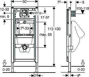 Система инсталляции для писсуаров Geberit Duofix 111.616.00.2 купить в интернет-магазине сантехники Sanbest