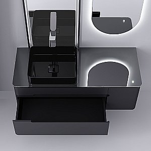 Тумба с раковиной Jorno Shine 120 антрацит для ванной в интернет-магазине Sanbest