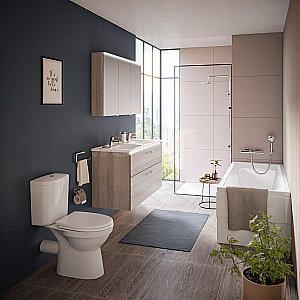 Унитаз напольный Vitra Norm Fit 9844B099-7200 с бачком, с крышкой микролифт, белый купить в интернет-магазине Sanbest