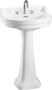 Раковина на пьедестале Burlington Edwardian 56 B6 3TH-P1 белая купить в интернет-магазине Sanbest