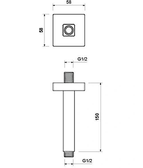 Держатель верхнего душа Aquatek AQ2172MB черный матовый купить в интернет-магазине сантехники Sanbest