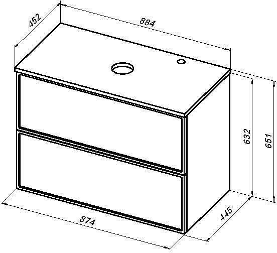 Тумба с раковиной Aquanet Арт 90 белая матовая для ванной в интернет-магазине Sanbest