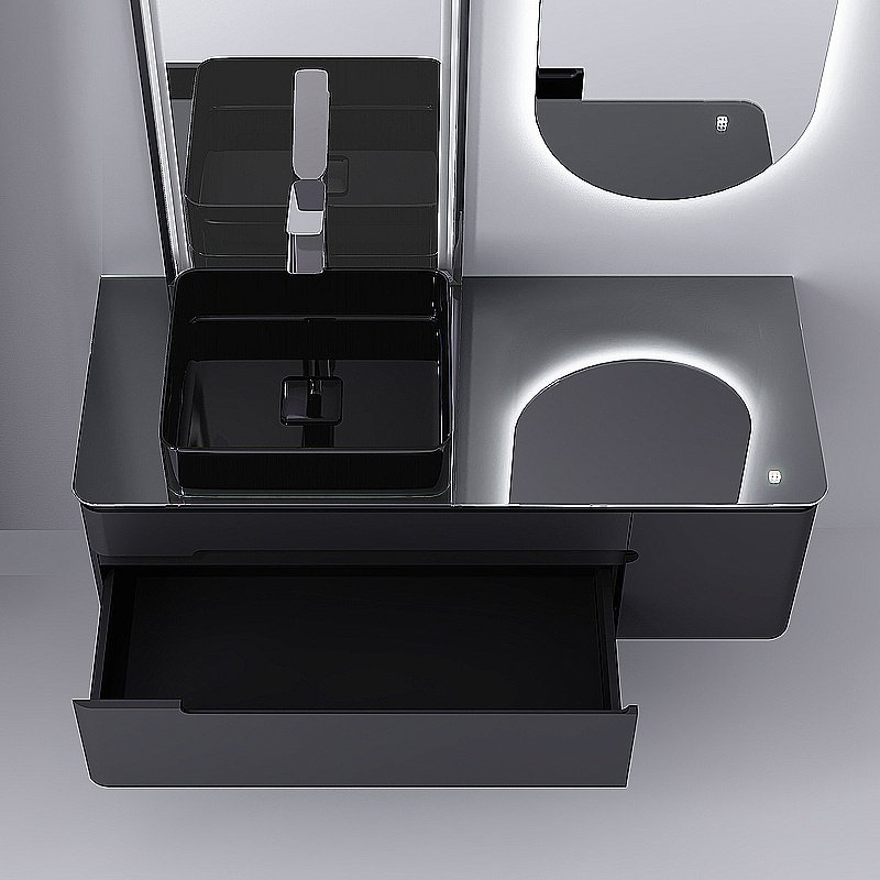 Тумба с раковиной Jorno Shine 120 антрацит для ванной в интернет-магазине Sanbest