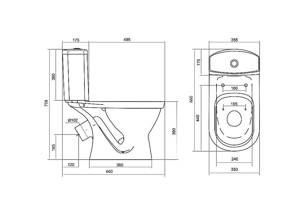 Унитаз-компакт Santek Алькор 1WH302140 с бачком, с крышкой купить в интернет-магазине Sanbest