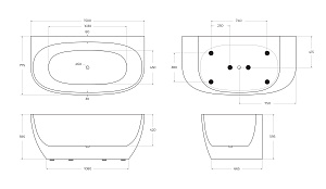 Ванна акриловая BelBagno BB83 150х78 белая купить в интернет-магазине Sanbest