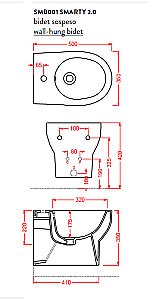 Биде подвесное ARTCERAM Smarty купить в интернет-магазине Sanbest