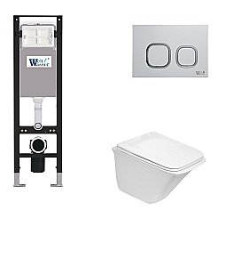 Унитаз с инсталляцией WeltWasser AMBERG 350 + ROTBACH 004 GL-WT + AMBERG RD-WT белый/кнопка белая-хром купить в интернет-магазине Sanbest